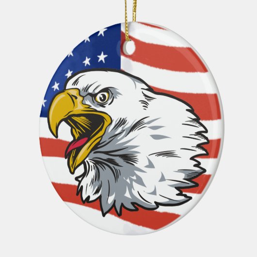 Patriotic Eagle Keramisch Ornament (Links)