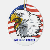 Patriotic Eagle Keramisch Ornament (Links)