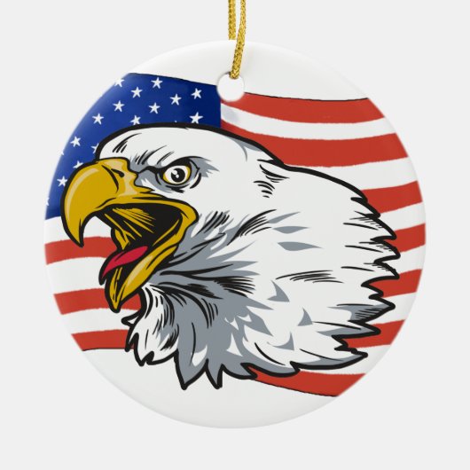Patriotic Eagle Keramisch Ornament (Voorkant)