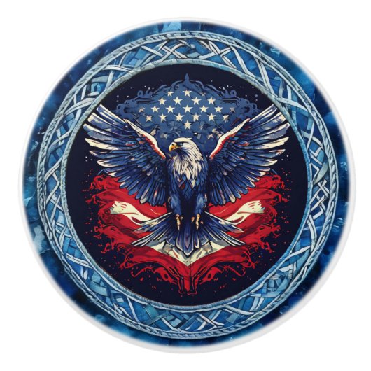 Patriotic Eagle Keramische Knop (Voorkant)