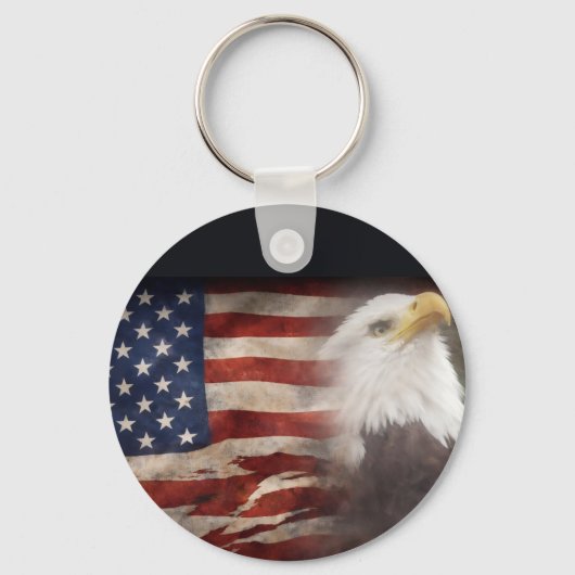 Patriotic Eagle Keychain – American Freedom Gift (Voorkant)