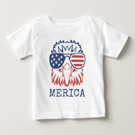 Patriotic Eagle Merica 4th of July American Flag T (Voorkant)