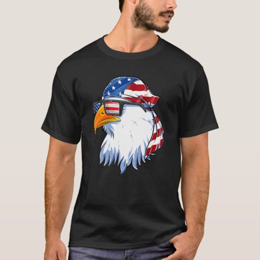 Patriotic Eagle Mullet 4 juli Amerikaanse FL T-shirt (Voorkant)