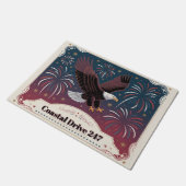 Patriotic Eagle Personalized Address Number Custom Deurmat (Schuin)