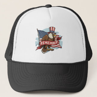 Patriotic Eagle "Remember" American Flag Design Trucker Pet