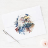 Patriotic Eagle Ronde Sticker (Envelop)