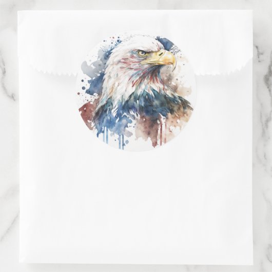 Patriotic Eagle Ronde Sticker (Tas)