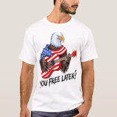 Patriotic Eagle speelt Amerikaanse vlag gitaar T-shirt (Voorkant)