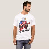 Patriotic Eagle speelt Amerikaanse vlag gitaar T-shirt (Voorkant volledig)