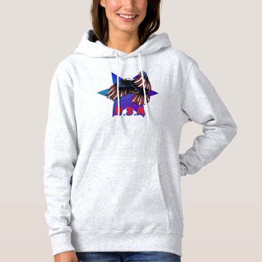 Patriotic Eagle Star Burst Hoodie (Voorkant)
