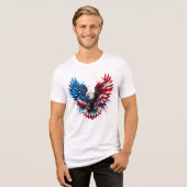 Patriotic Eagle T-Shirt – American Flag Wings Art  (Voorkant volledig)