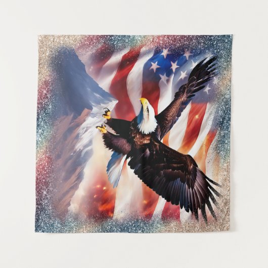 Patriotic Eagle Tapestry Wandkleed (Voorkant (horizontaal))