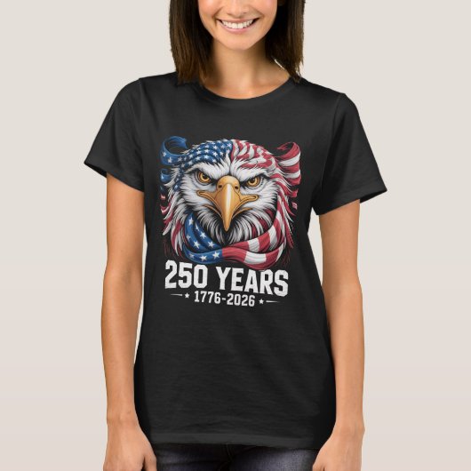 Patriotic Eagle USA 250th Anniversary T-Shirt 1776 (Voorkant)
