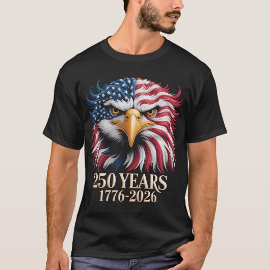 Patriotic Eagle USA 250th Anniversary T-Shirt 1776 (Voorkant)