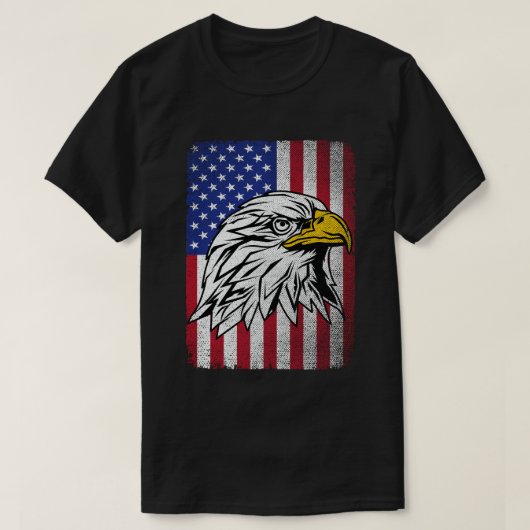 Patriotic Eagle USA American Flag op 4 juli T-shirt (Design voorkant)