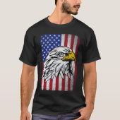 Patriotic Eagle USA American Flag op 4 juli T-shirt (Voorkant)