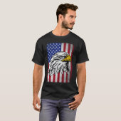 Patriotic Eagle USA American Flag op 4 juli T-shirt (Voorkant volledig)