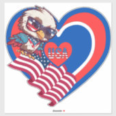 patriotic eagle USA Custom-Cut Vinyl Sticker (Vel)