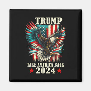 Patriotic Eagle USA Vlag Trump 2024 Take America B Magneet