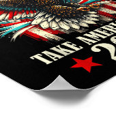 Patriotic Eagle USA Vlag Trump 2024 Take America B Poster (Hoek)