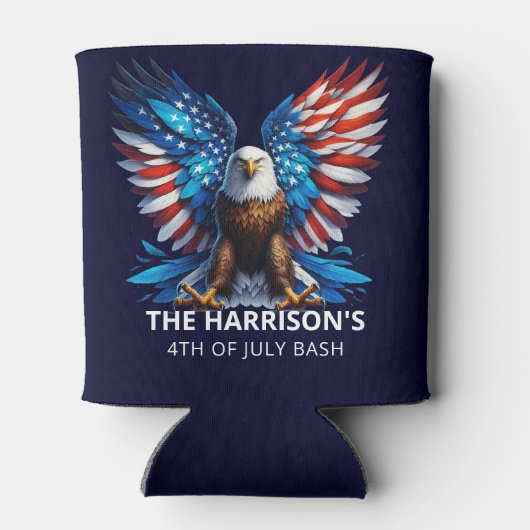 Patriotic Eagle Verenigde Staten op 4 juli Blikjeskoeler (Achterkant)