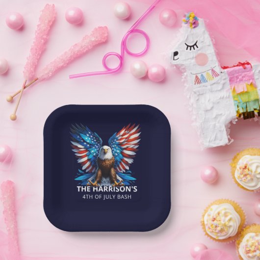 Patriotic Eagle Verenigde Staten op 4 juli Papieren Bordje (Feest)