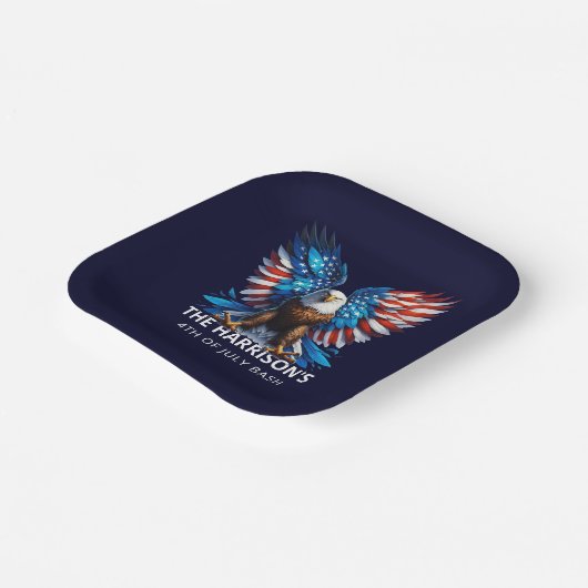Patriotic Eagle Verenigde Staten op 4 juli Papieren Bordje (Gebogen)