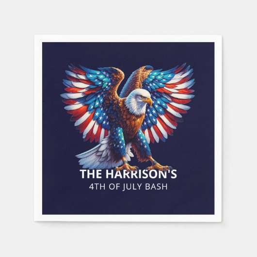 Patriotic Eagle Verenigde Staten op 4 juli Servet (Voorkant)
