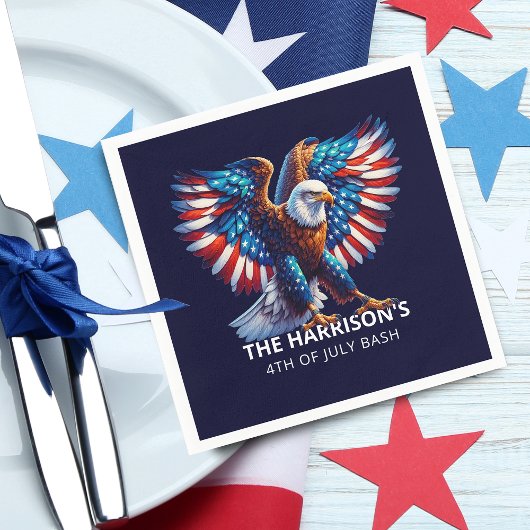 Patriotic Eagle Verenigde Staten op 4 juli Servet
