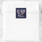 Patriotic Eagle Verenigde Staten op 4 juli Vierkante Sticker (Tas)