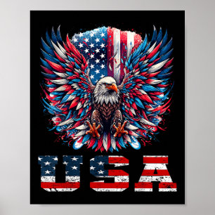 Patriotic Eagle Verenigde Staten Vlag Design Graph Poster