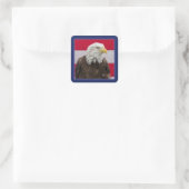 Patriotic Eagle Vierkante Sticker (Tas)