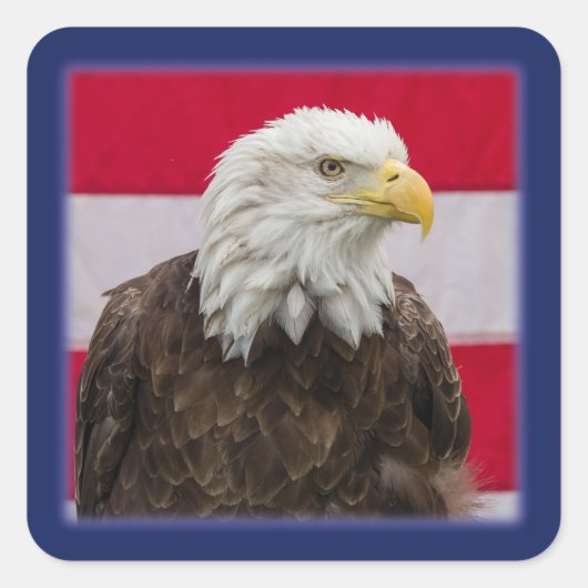Patriotic Eagle Vierkante Sticker (Voorkant)