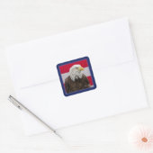 Patriotic Eagle Vierkante Sticker (Envelop)