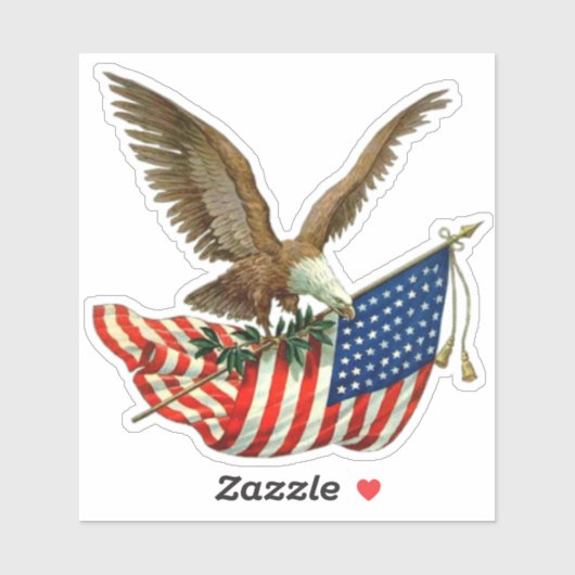 Patriotic Eagle Vinyl Sticker (Vel)