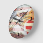 Patriotic Eagle Wall Clock Ronde Klok (Hoek)
