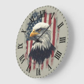 Patriotic Eagle Wall Clock USA Decor Grote Klok (Hoek)