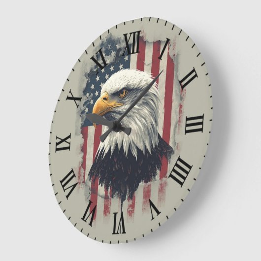 Patriotic Eagle Wall Clock USA Decor Grote Klok (Hoek)
