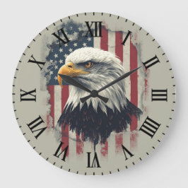 Patriotic Eagle Wall Clock USA Decor Grote Klok