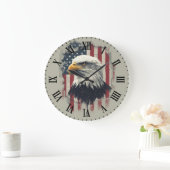 Patriotic Eagle Wall Clock USA Decor Grote Klok (Huis)