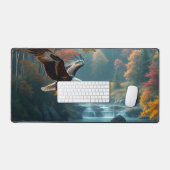 Patriotic Eagle Waterfalls Colorful Autumn Foliage Bureaumat (Keyboard & Muis)