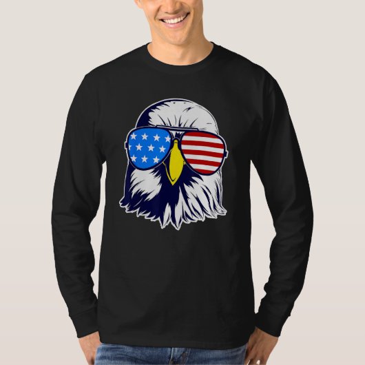 Patriotic Eagle with Sunglasses Fourth Of July Men T-shirt (Voorkant)