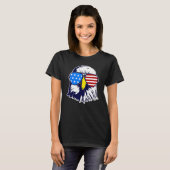 Patriotic Eagle with Sunglasses Fourth Of July Men T-shirt (Voorkant volledig)