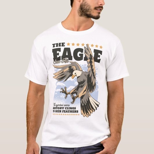 Patriotic Eagle with “The American Eagle”  T-shirt (Voorkant)