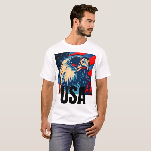 Patriotic Eagle Zonnebril T-shirt (Voorkant volledig)