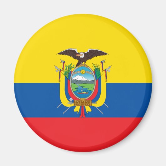 Patriotic Ecuador Flag Magneet (Voorkant)
