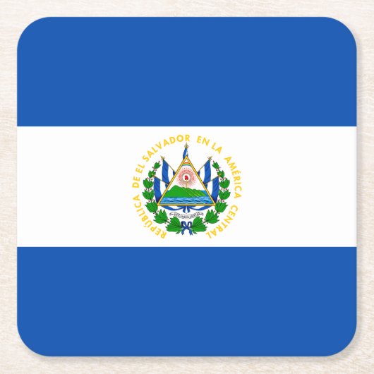 Patriotic El Salvador Flag Kartonnen Onderzetters (Voorkant)