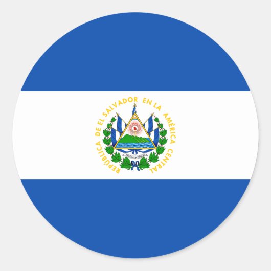 Patriotic El Salvador Flag Ronde Sticker (Voorkant)