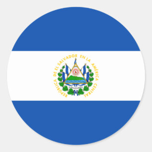 Patriotic El Salvador Flag Ronde Sticker