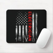 Patriotic Electrician American Flag Fathers Day  Muismat (Met muis)